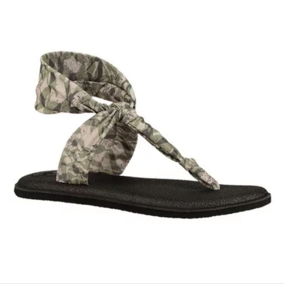Sanuk Women Ella Yoga Flip Flop Sandals sling Flats shoes sz 10 - Picture 1 of 11